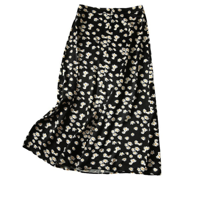 Damen Fließender Midirock mit floralen Mustern Shop Nory