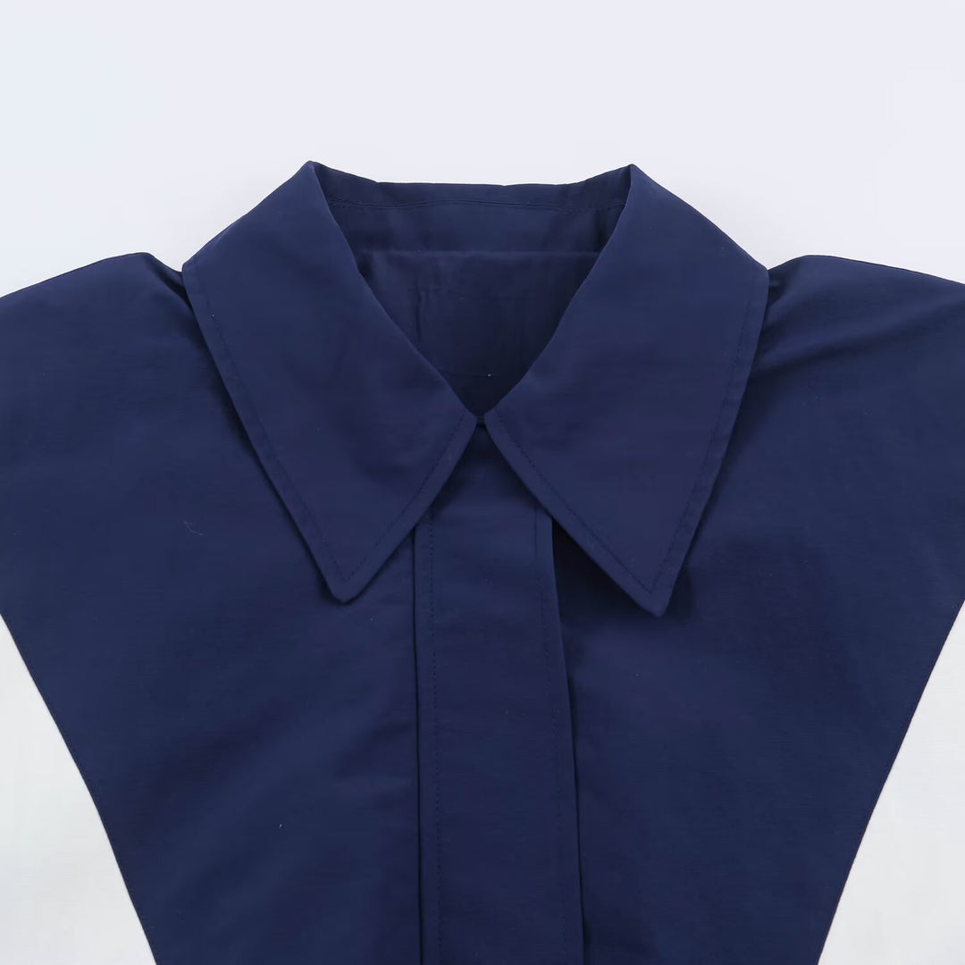 Damen Cropped Colorblock-Bomberjacke mit übergroßem Hemdkragen und elastischem Saum Shop Nory