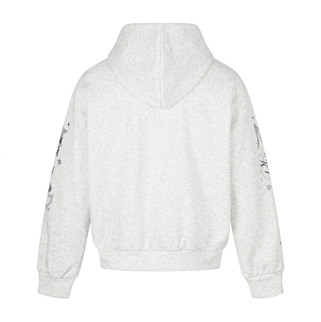 Unisex Bedruckte Kapuzen‑Zipjacke im lässigen Boxy‑Cut mit durchgehendem Reißverschluss Shop Nory