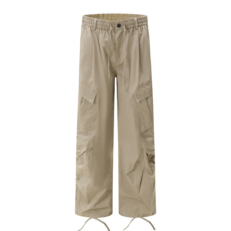 Damen Weite Cargo‑Palazzo‑Hose mit Tunnelzugbund und verstellbaren Saumkordeln Shop Nory