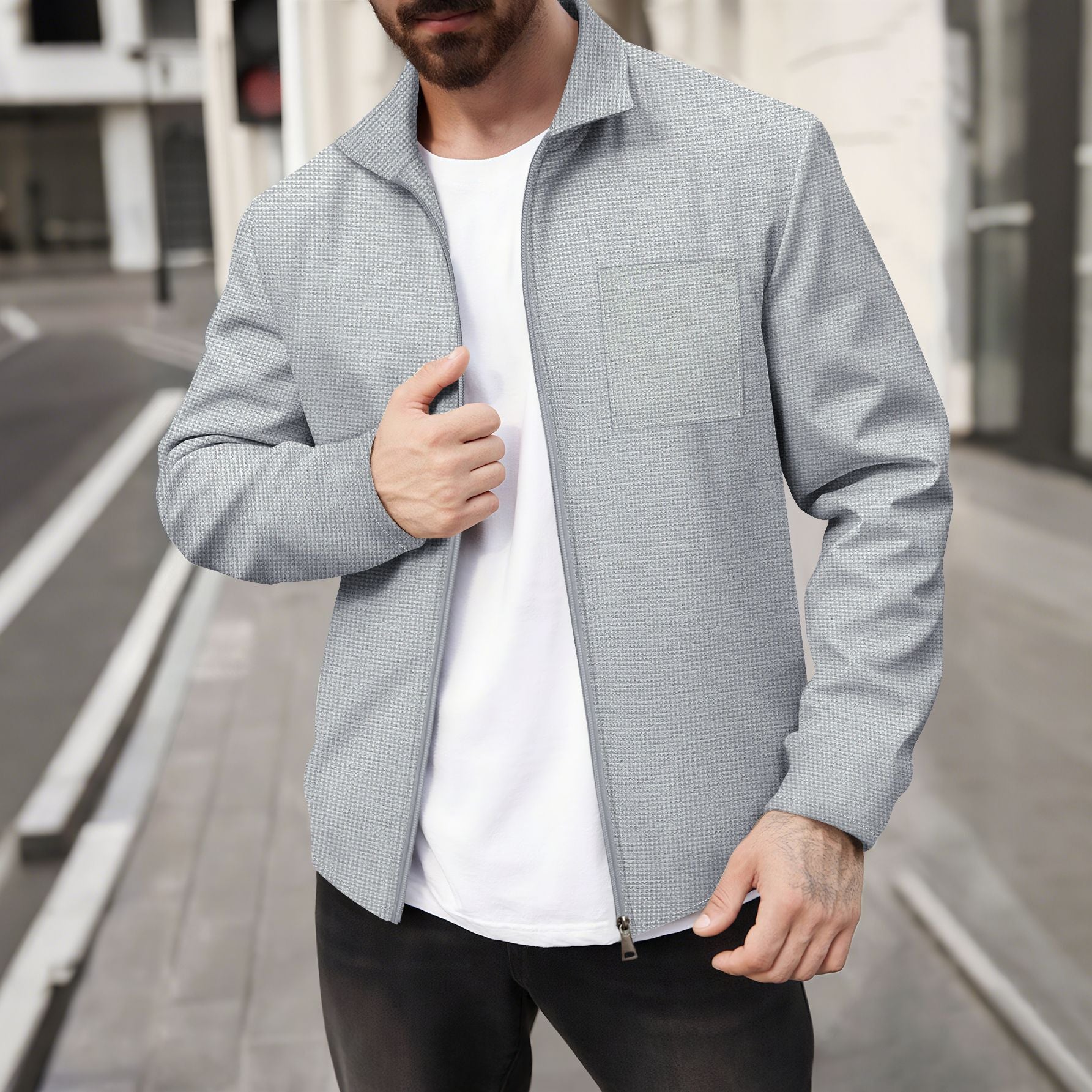 Herren modische Jacke mit strukturiertem Design