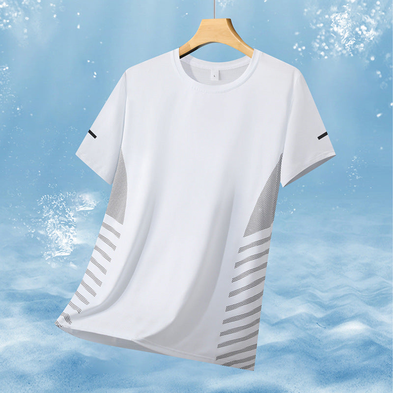Herren nan atmungsaktives Sportshirt mit Netz-Einsätzen, feuchtigkeitsableitender Funktionsstoff und reflektierenden Streifen