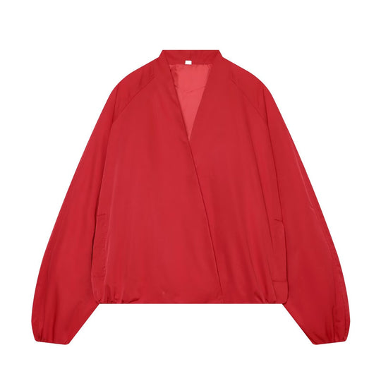 Damen Leichte Cropped-Bomberjacke im Boxy‑Schnitt mit offenem Kimono‑Verschluss Shop Nory