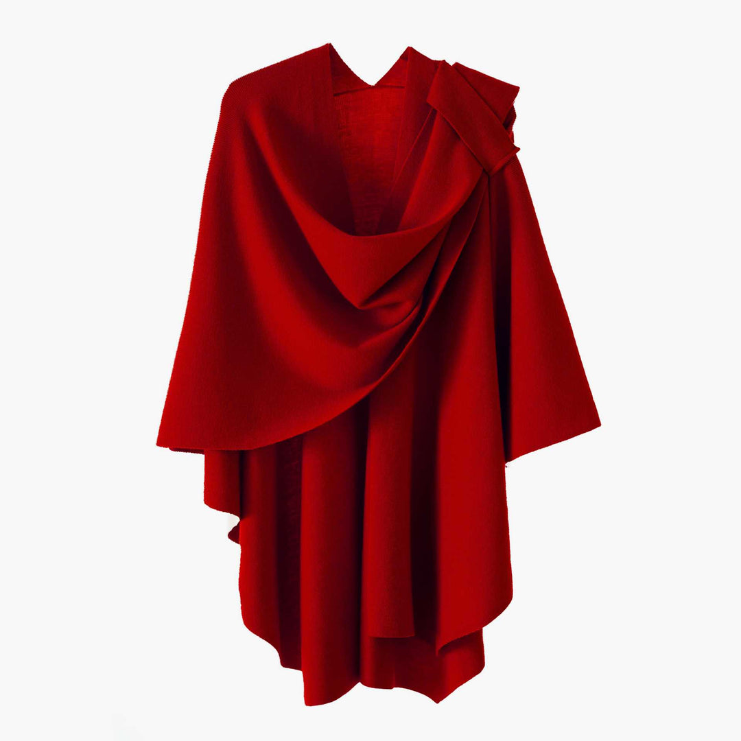 Damen Kapuzenponcho aus Feinstrick mit asymmetrischem Saum Shop Nory