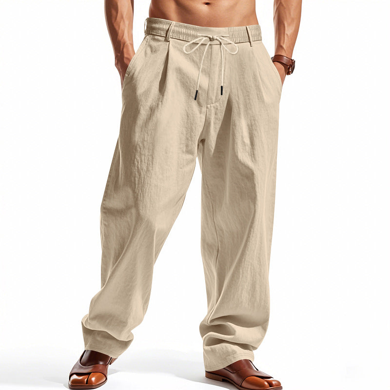 Herren lässige Freizeithose mit eleganten Falten und komfortablem Schnitt
