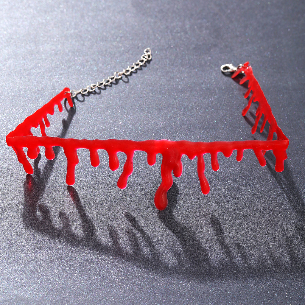 Damen ausgefallenes Choker-Halsband im blutigen Design Shop Nory