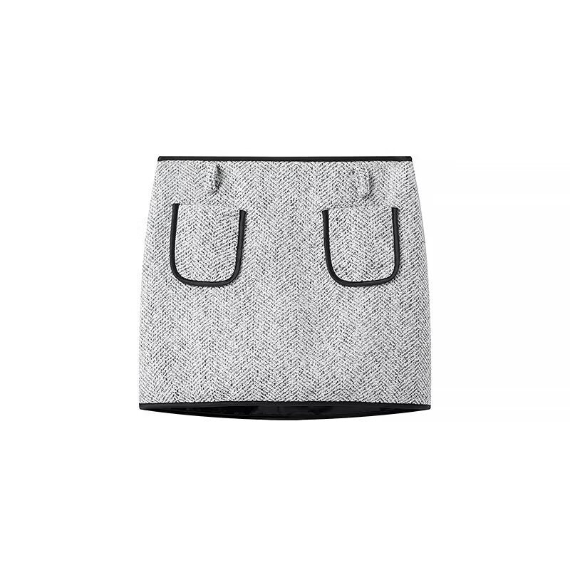 Damen Zweiteiliges Bouclé‑Tweed‑Set mit kurzem Blazer, Zierknöpfen und Minirock Shop Nory