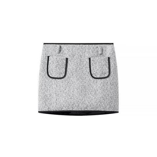 Damen Zweiteiliges Bouclé‑Tweed‑Set mit kurzem Blazer, Zierknöpfen und Minirock Shop Nory