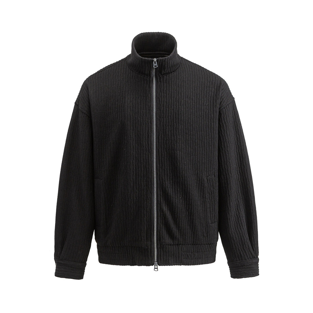 Herren Struktur-Boxy-Jacke mit Stehkragen und Zwei-Wege-Reißverschluss Shop Nory