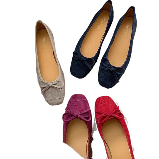 Damen Ballerinas mit runder Spitze und verspieltem Schleifendetail