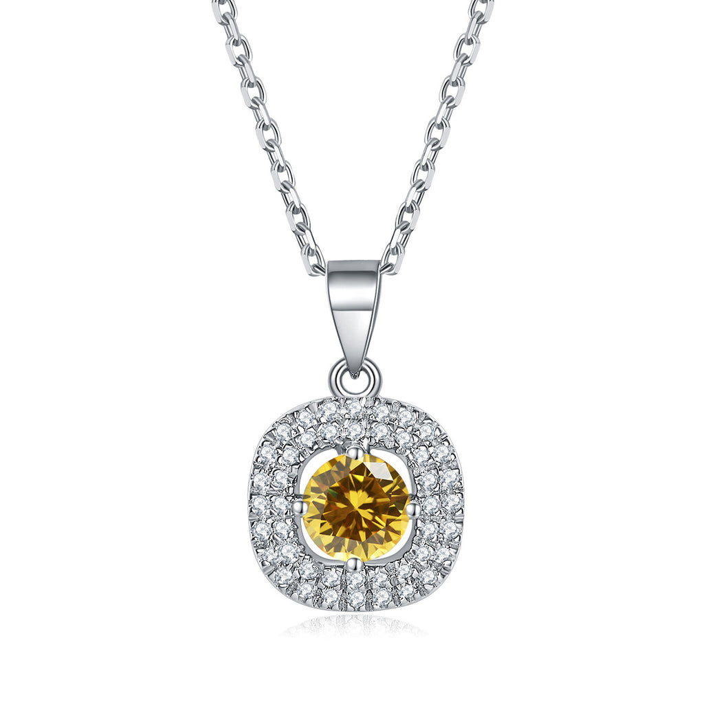 Damen Halskette mit elegantem blauen Zirkonia-Anhänger und funkelndem Kristallbesatz Shop Nory