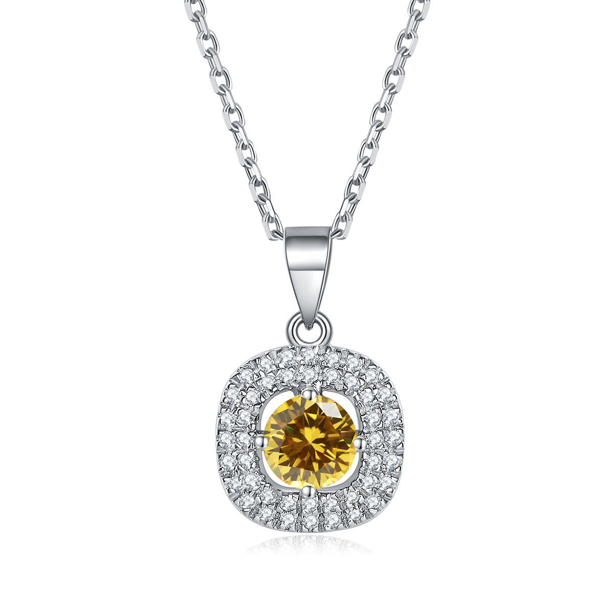 Damen Halskette mit elegantem blauen Zirkonia-Anhänger und funkelndem Kristallbesatz Shop Nory