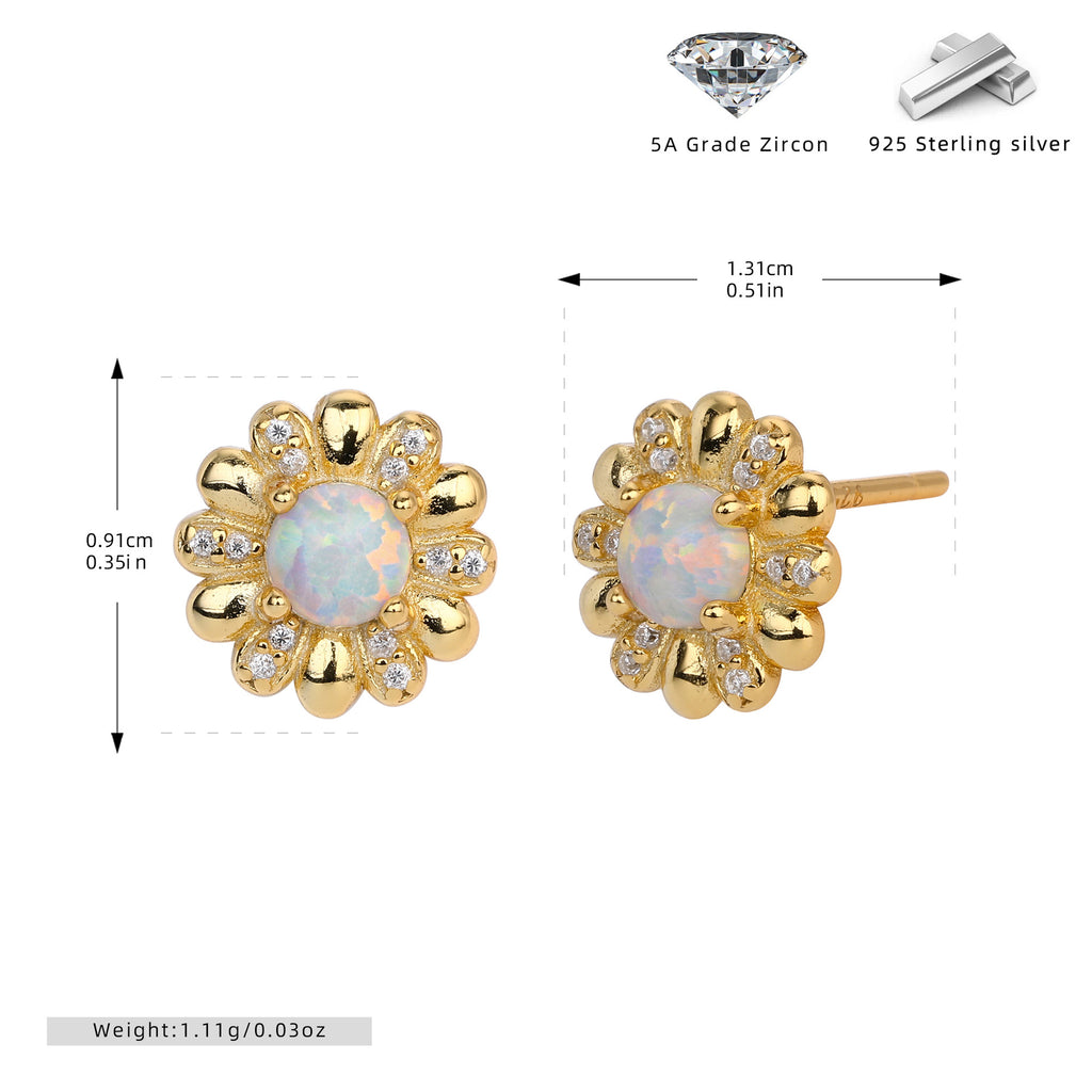 Damen Ohrstecker mit floralem Design und hochwertigem Zirkonbesatz Shop Nory