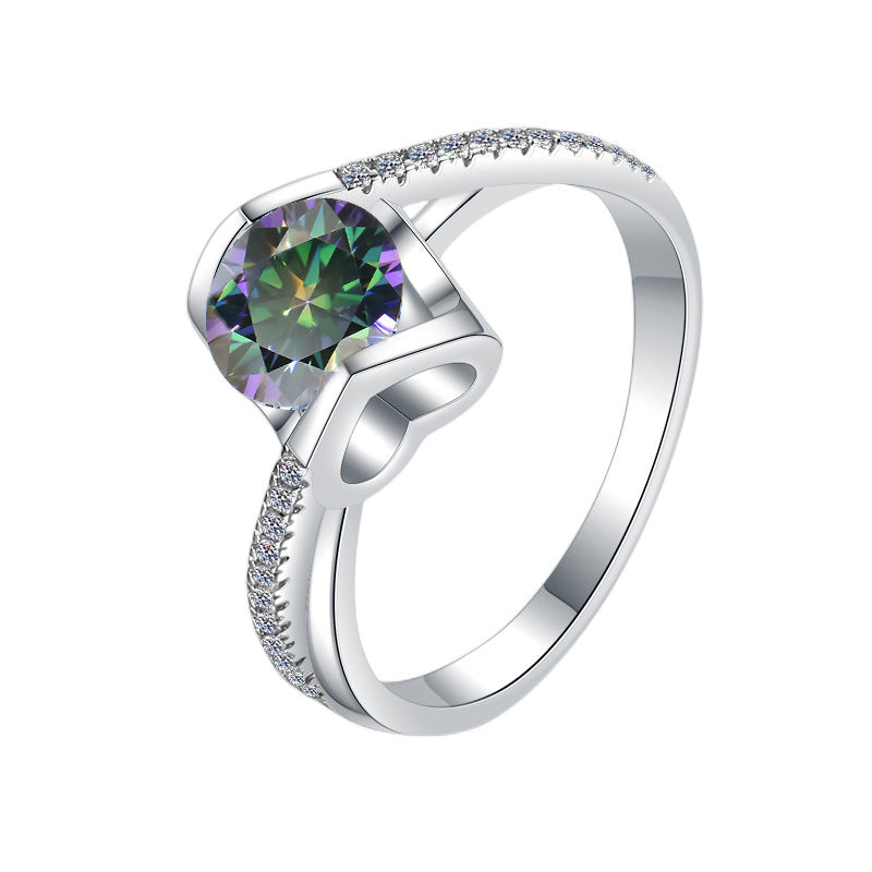 Damenring mit elegantem, facettiertem Hauptstein und funkelnden Zirkonia Shop Nory