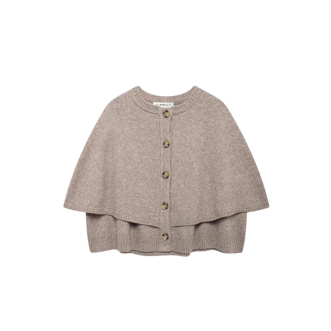 Damen Cape-Cardigan mit durchgehender Knopfleiste und doppellagigem Saum Shop Nory