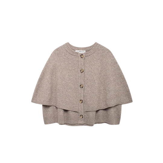 Damen Cape-Cardigan mit durchgehender Knopfleiste und doppellagigem Saum Shop Nory