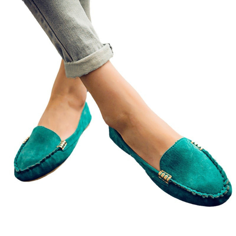 Damen Veloursleder-Mokassin mit profiliertem Gummisohlen-Design und Ziernaht Shop Nory