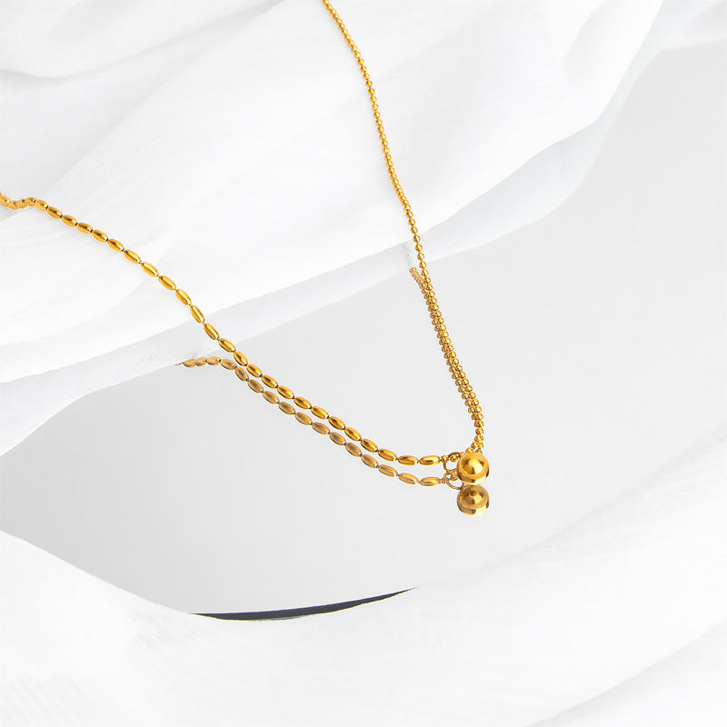 Damen elegante Halskette mit glänzender Kugel und modernem Gliederdesign Shop Nory