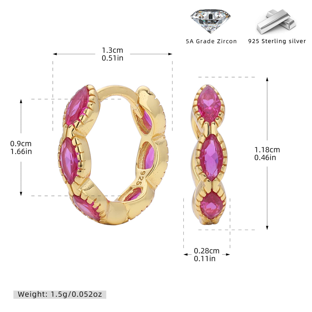 Damen Creolen mit funkelnden blauen Zirkonsteinen aus hochwertigem 925 Sterling Silber Shop Nory
