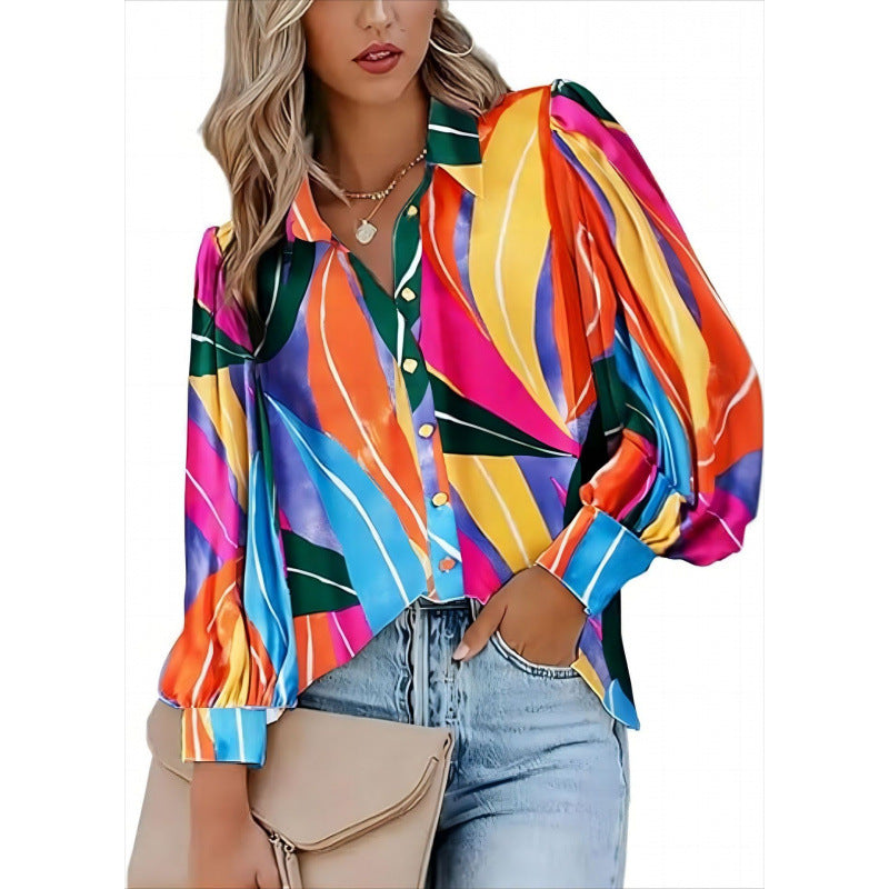 Damen auffällige Bluse mit strukturierten Ärmeln
