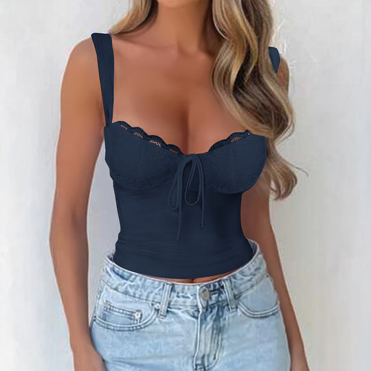 Damen Spitzen Trägertop mit raffiniertem Knoten-Design