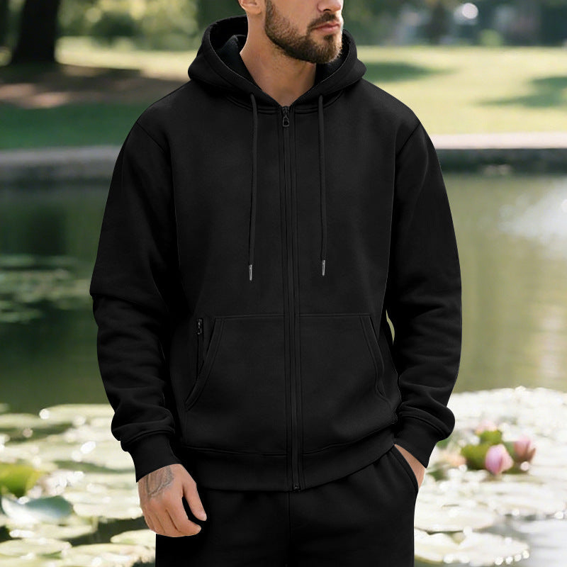 Kapuzenjacke Herren sportlich mit Reißverschluss und Taschen