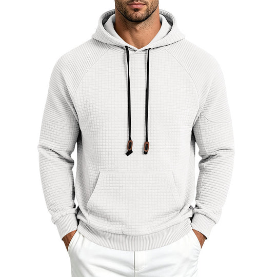 Herren Strukturierter Kapuzenpullover aus Waffeljersey mit Kängurutasche und Raglanärmeln Shop Nory