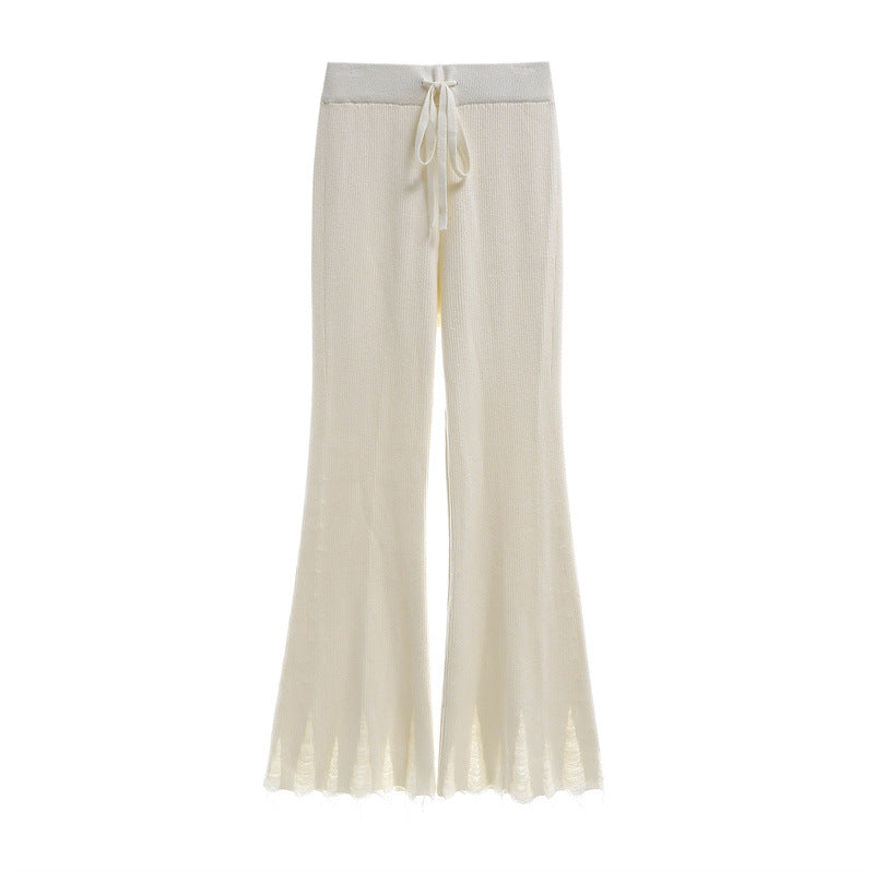 Damen Bequeme und lässige Strickpalazzo-Hose Shop Nory