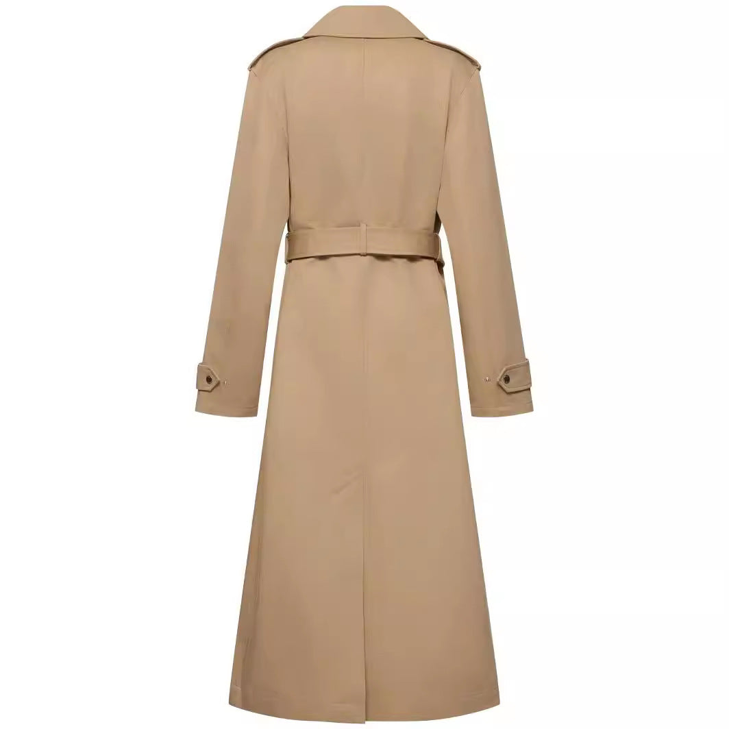 Damen bodenlanger Oversize-Trenchcoat mit Reißverschluss und weitem Schalkragen Shop Nory