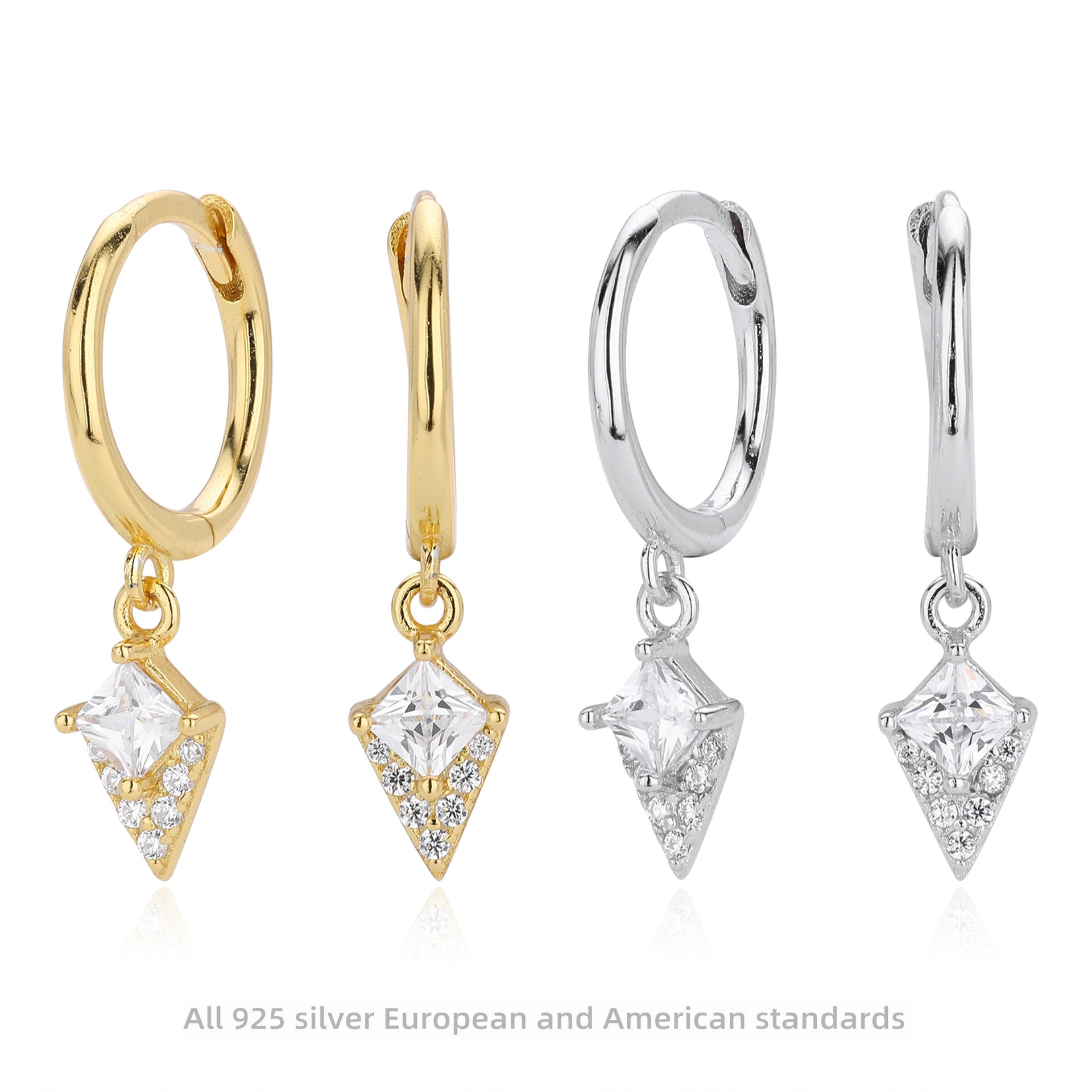 Damen Ohrhänger mit funkelndem Zirkonanhänger aus 925 Sterling Silber Shop Nory