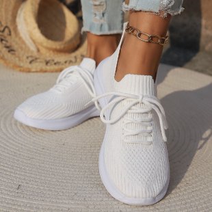 Damen Atmungsaktive Sneaker mit elastischem Strick-Obermaterial und stützendem Fußbett
