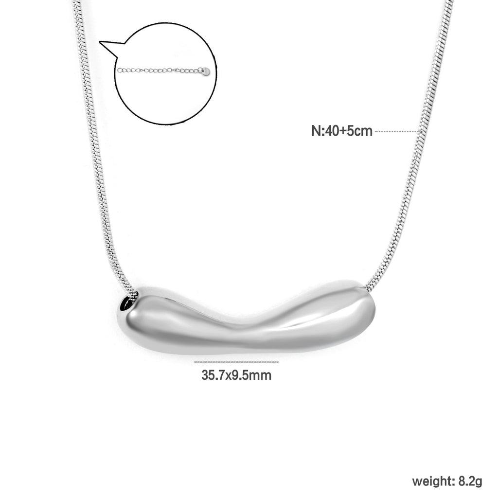 Damen Edelstahl-Halskette mit modernem, geschwungenem Anhänger Shop Nory
