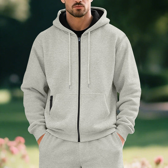 Kapuzenjacke Herren sportlich mit Reißverschluss und Taschen