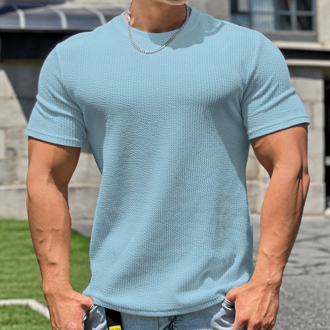 Herren strukturiertes T-Shirt in schlanker Passform mit Rundhalsausschnitt Shop Nory