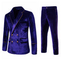 Herren Samtanzug mit goldenen Details und klassischem Revers