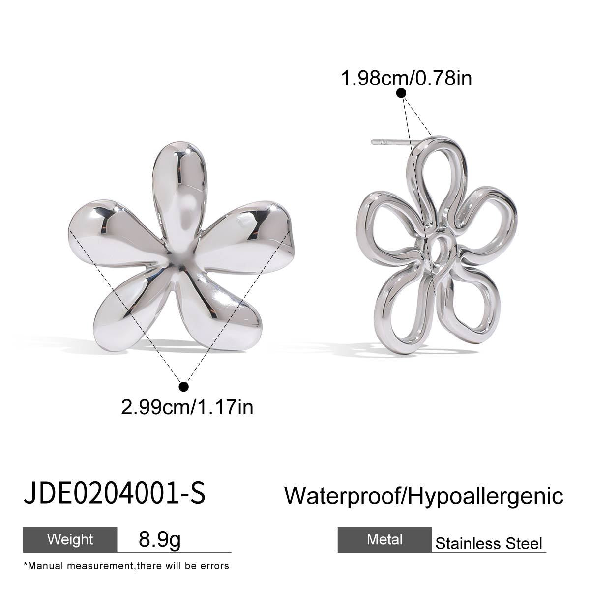 Damen Ohrhänger in elegantem Blumen-Design aus hypoallergenem Edelstahl Shop Nory