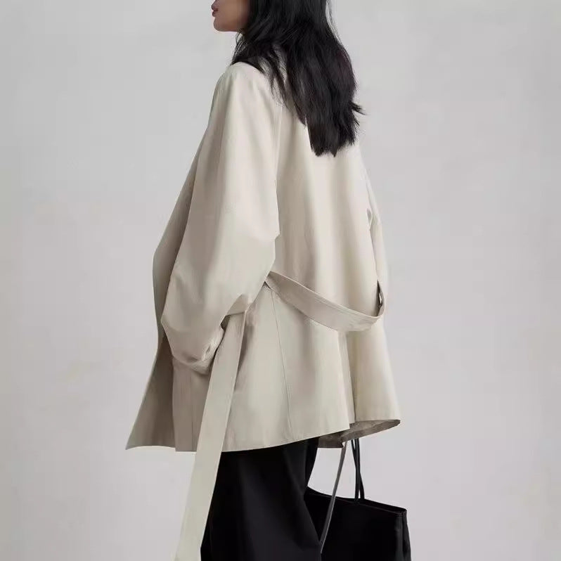 Damen Stilvolle Übergangsjacke mit Taillengürtel Shop Nory