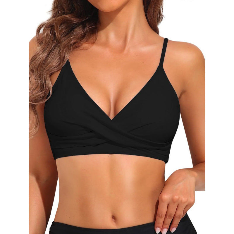 Damen Sportliches Bikini-Oberteil mit Wickel-Design