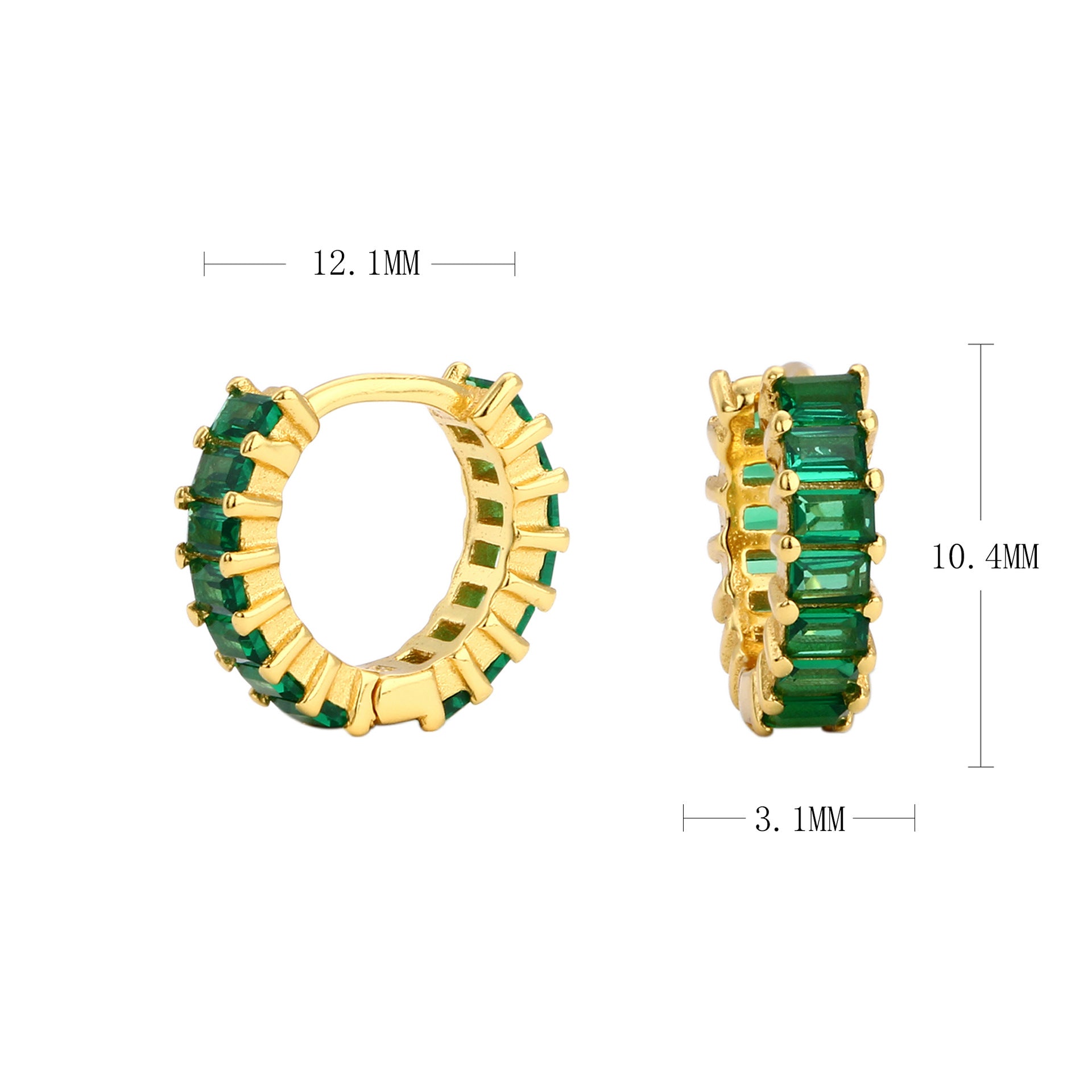 Damen Creolen mit tiefblauen Zirkonsteinen und luxuriösem Goldfinish Shop Nory
