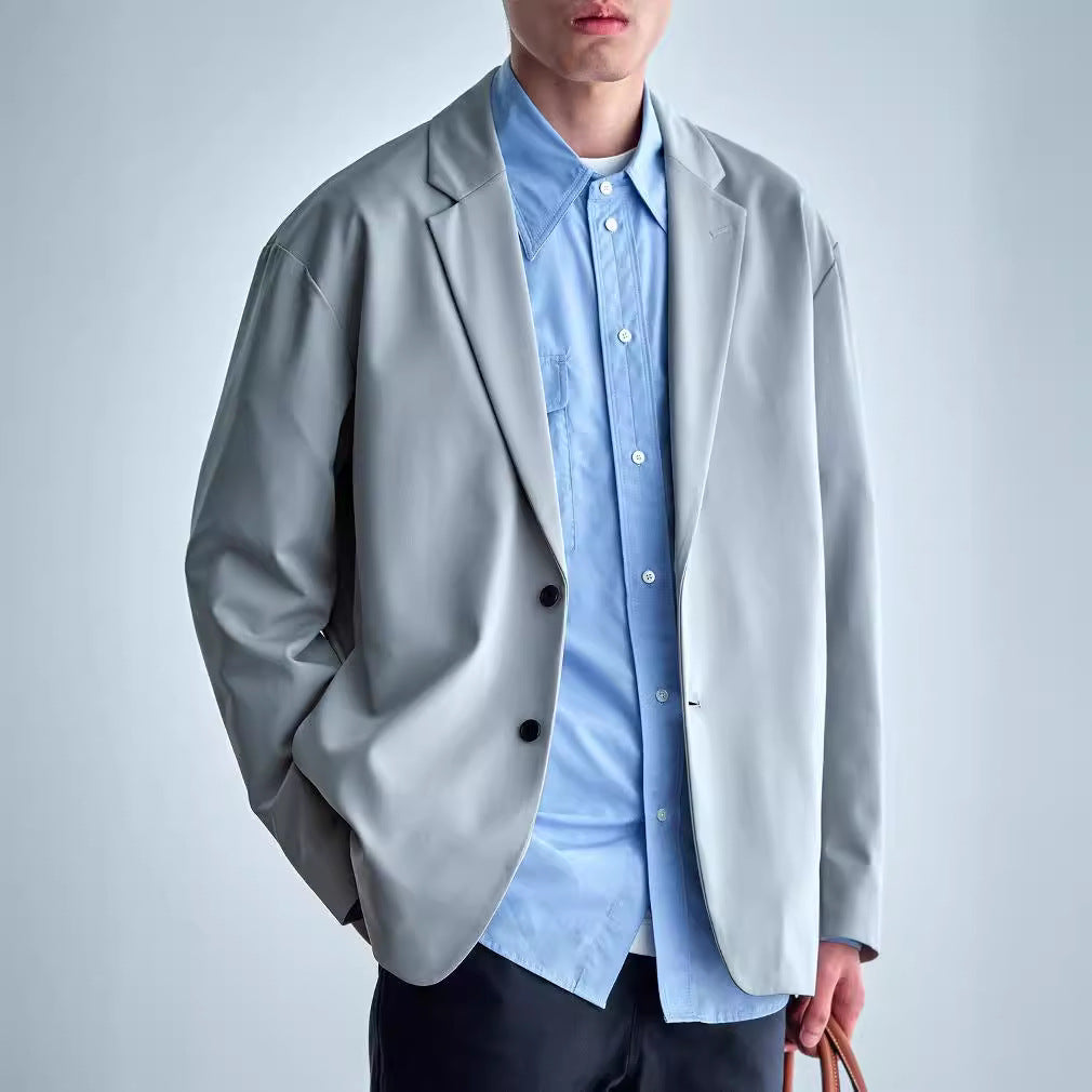 Herren Oversize-Sakko aus technischem Stretchgewebe mit Ein-Knopf-Verschluss Shop Nory