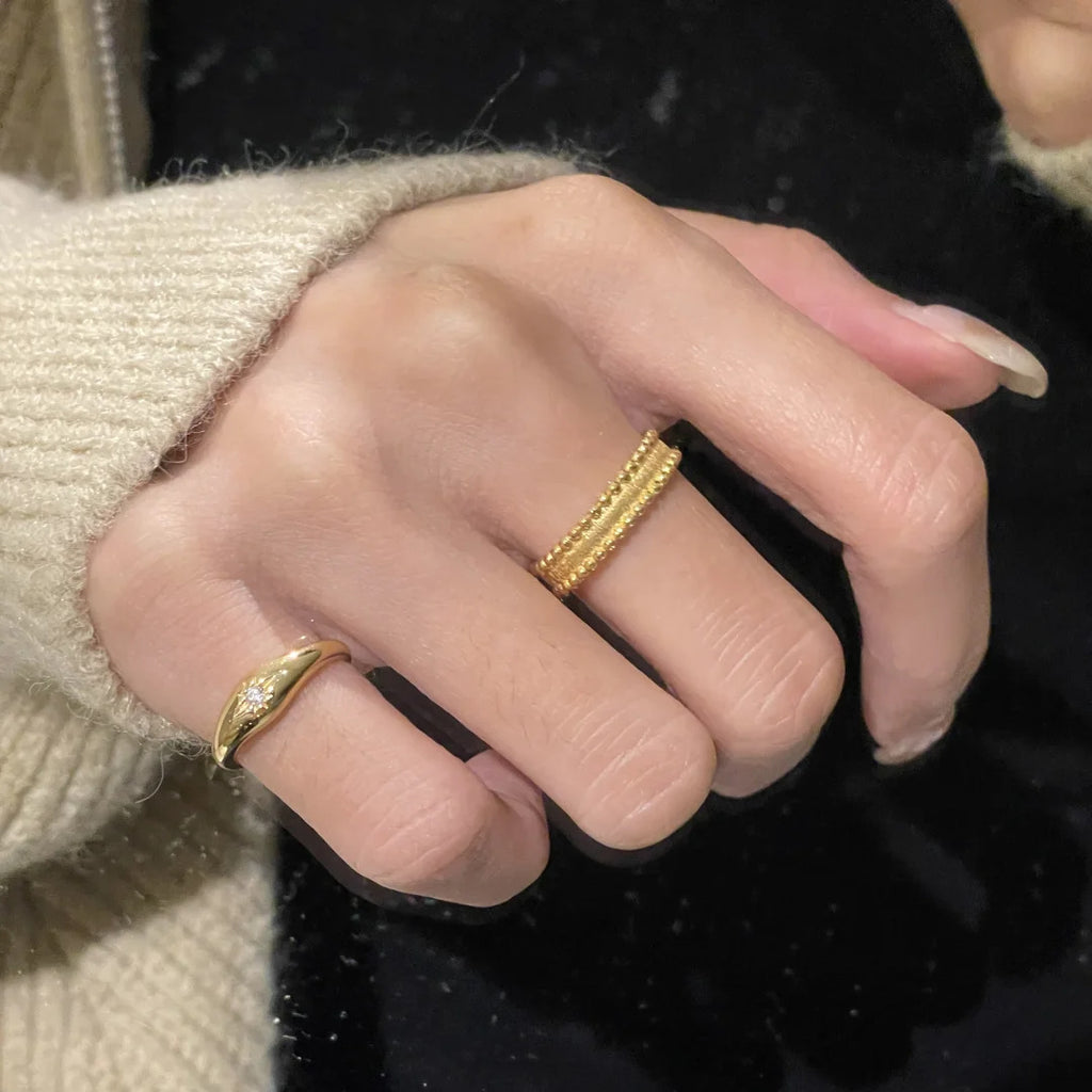 Damen Offener Ring mit kunstvoller Perlenstruktur Shop Nory