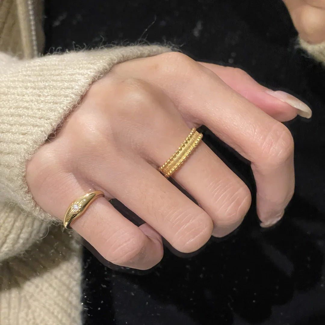 Damen Offener Ring mit kunstvoller Perlenstruktur Shop Nory