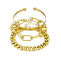 Damen vielseitiges Armreif-Set mit modernen Kettenstrukturen Shop Nory