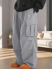 Herren Baggy-Cargohose im Oversize-Utility-Style mit elastischem Bund & Mehrfachtaschen Shop Nory
