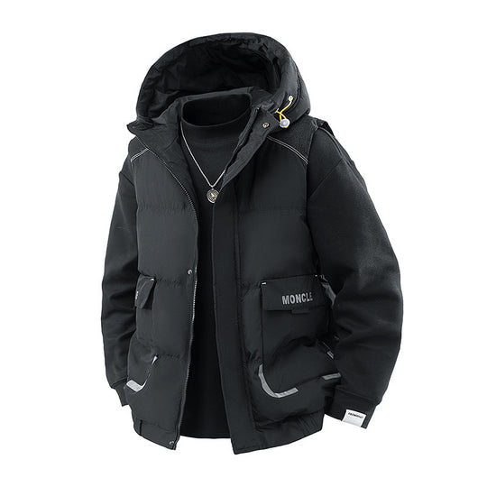 Herren Gesteppte Outdoor-Weste mit Kapuze, Cargo-Taschen und verstellbarem Saum Shop Nory