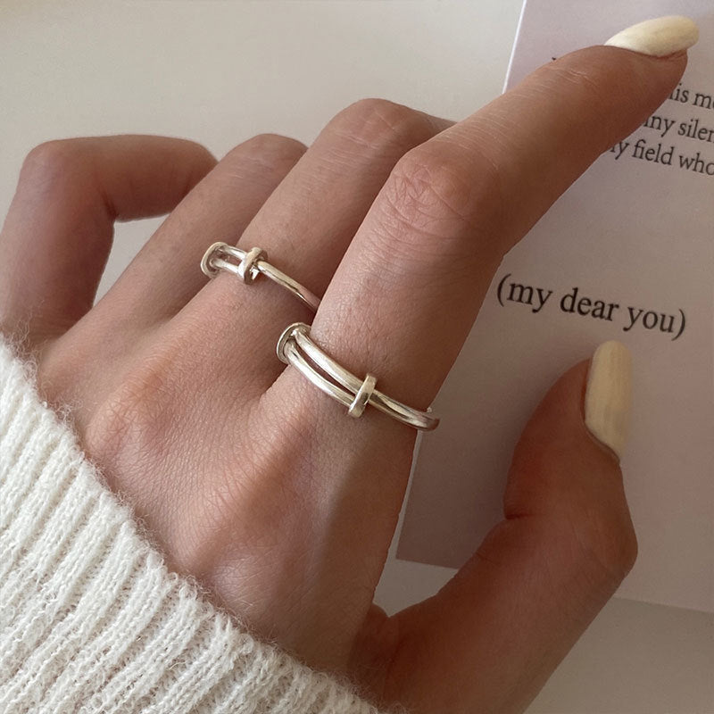Damen Offener Ring mit modernem Linien-Design Shop Nory