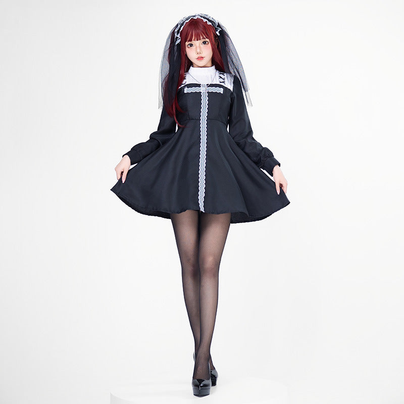 Damen Verspielt romantisches Dienstmädchenkleid mit Rüschen und Schleifen Shop Nory