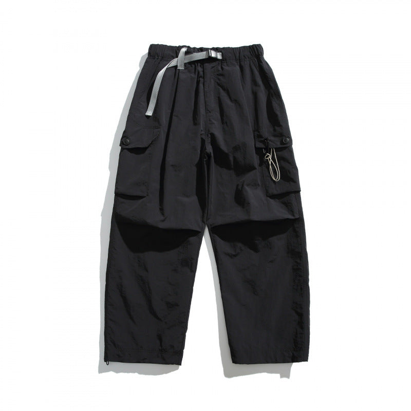 Herren Utility-Cargo-Hose mit weitem Bein, elastischem Bund und Mehrfachtaschen Shop Nory