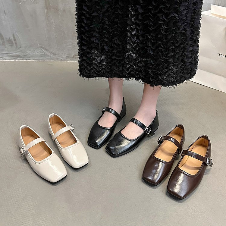 Damen Ballerinas mit verstellbarem Schnallenriemen und elegantem Design