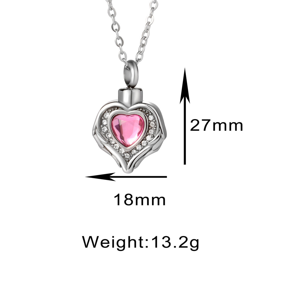Damen Halskette mit herzförmigem Anhänger und funkelnden Kristallen Shop Nory
